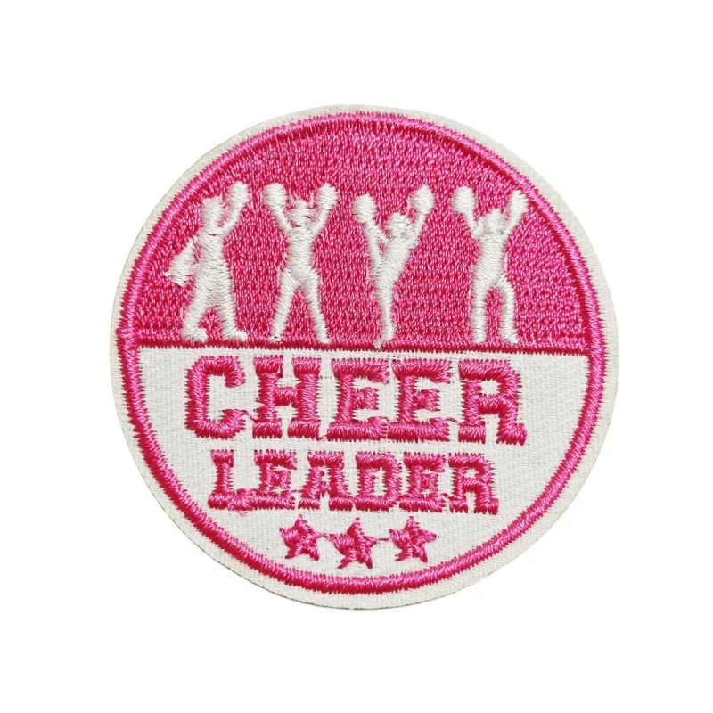 50 pz/lotto Pink Inspiration ricamo Patch Happy Cheerleading cappello sportivo abbigliamento decorazione accessorio artigianato Applique fai da te