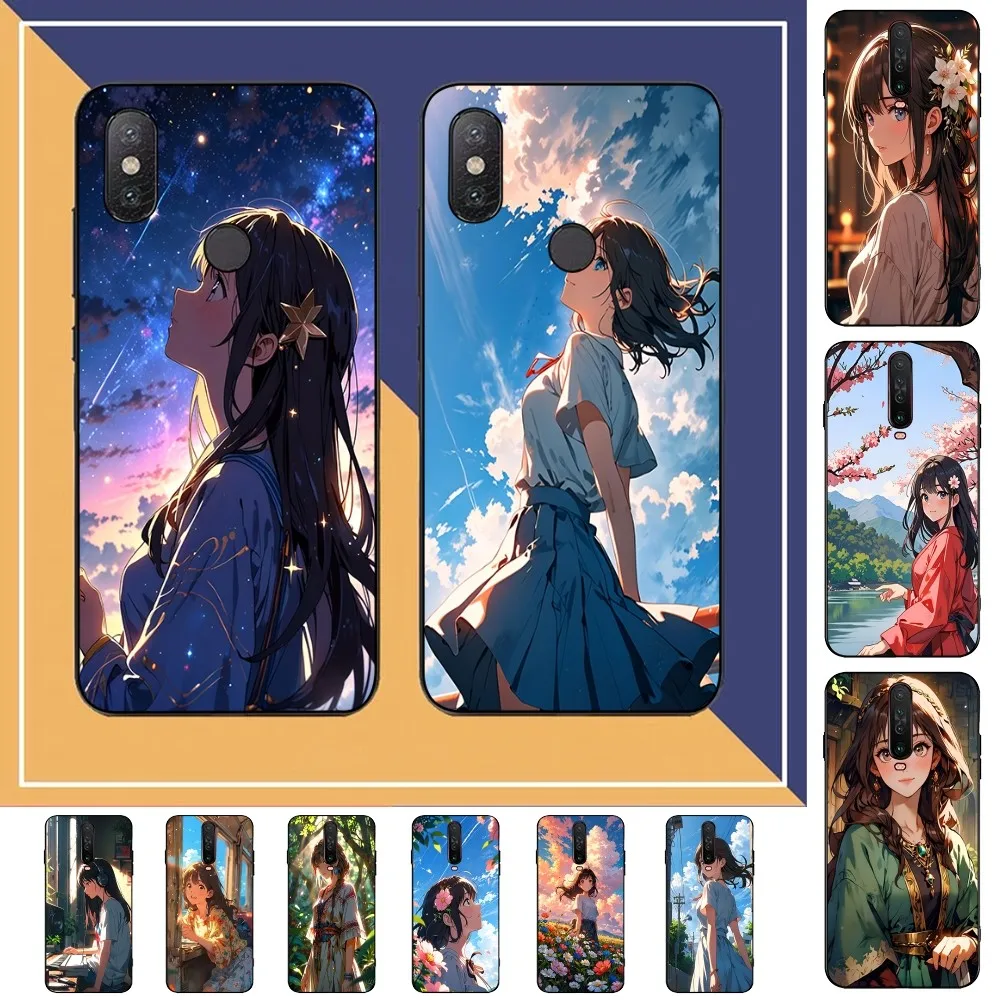 INS Cartoon Girl Cute Clear Phone Case For Redmi Note 4 X 5 A 6 7 8 T 9 9S 10 11 11S 11Epro Poco M3 Pro