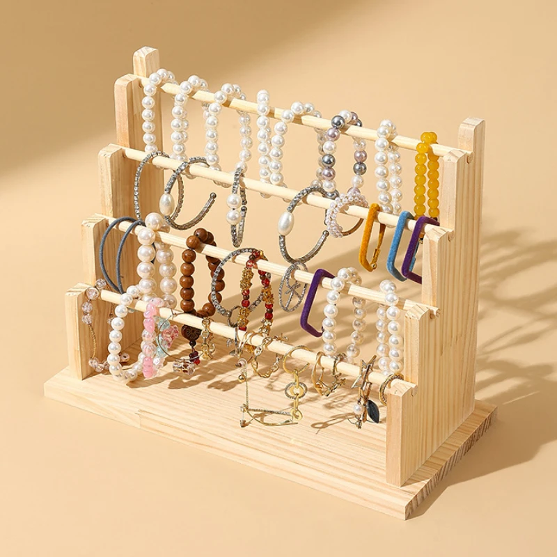 

Vintage wooden bracelet storage rack, stepped bead display rack, jewelry storage rack, watch hair clip and headband display rac