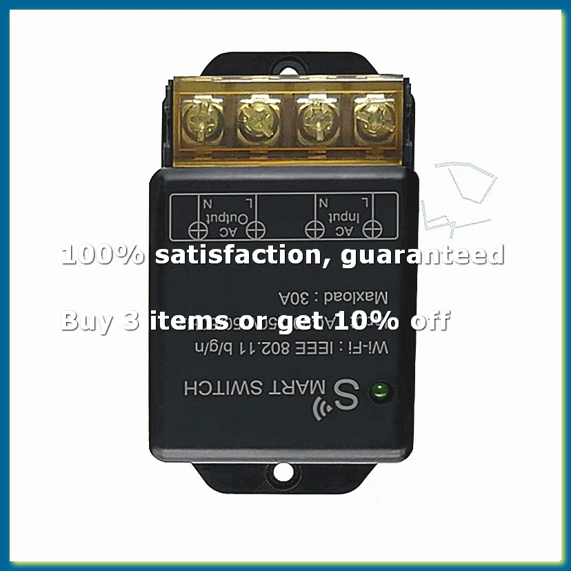 Home WiFi Switch 30A AC90-250V Wireless Remote Control on Off DIY Circuit Breaker Works with Home-A32R