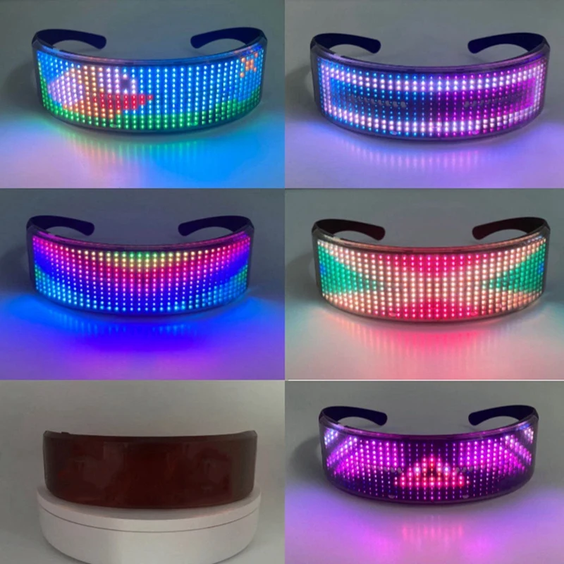 LED Futuristic Eyewear DIY Luminous Glasses Prop For Party Bar Festival Performance LED Glasses