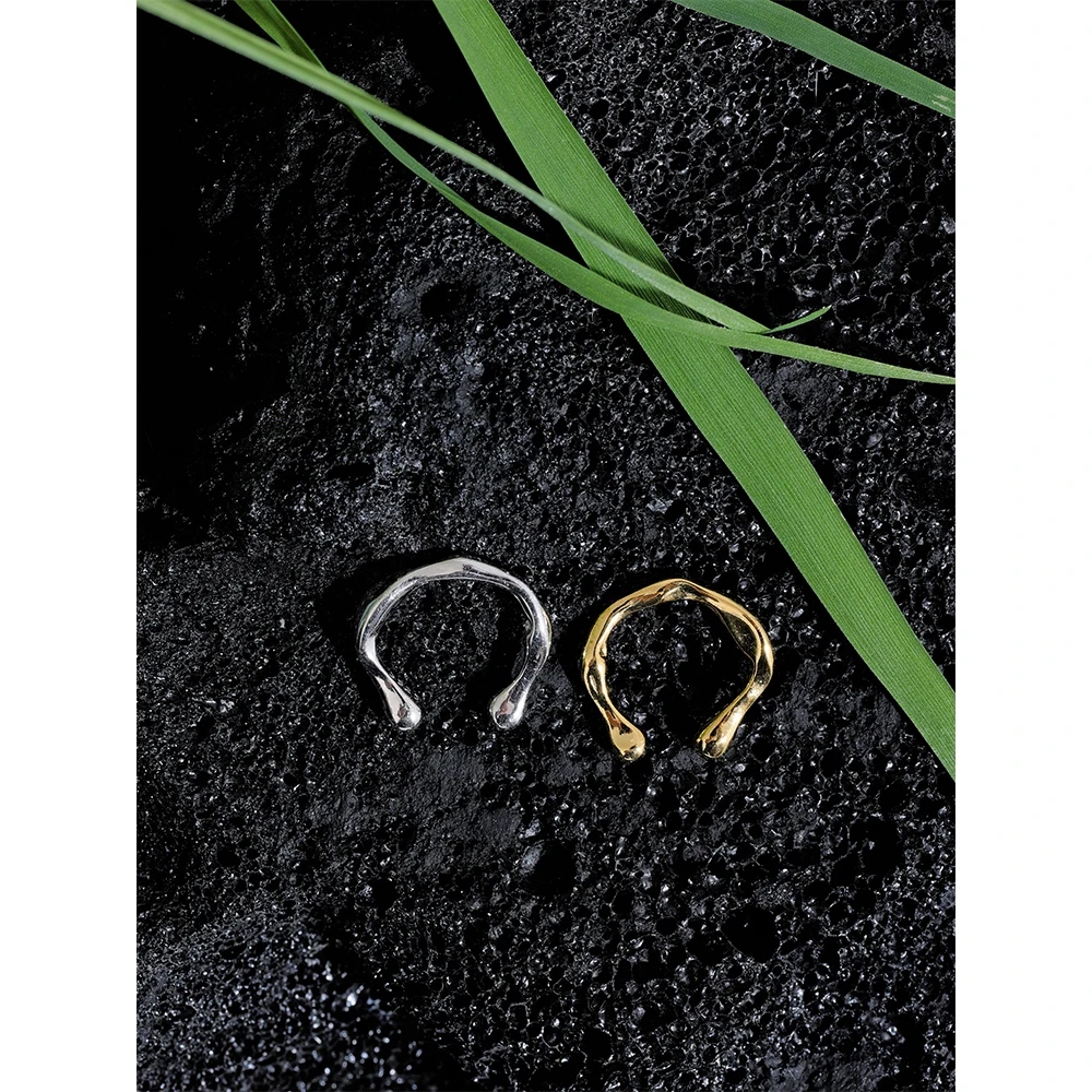 Yhpup 1PC Minimalist Sterling Silver Ear Bone Adjustable Accessories Fashion Metal Fine Jewelry Non Pierced Earrings