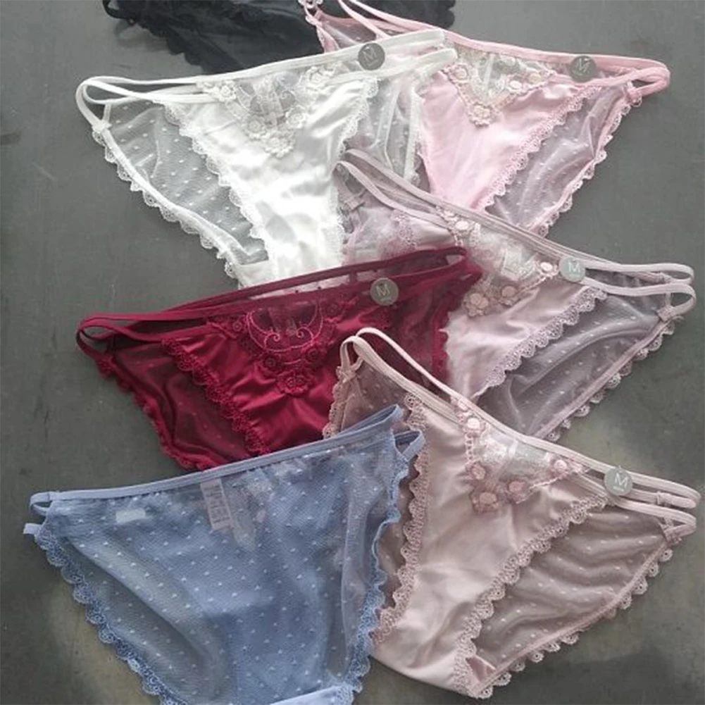 Women Mesh See Though Panties Low Rise Lingerie Satin Underwear Knickers Lightweight Seamless Transparent Hombre Briefs