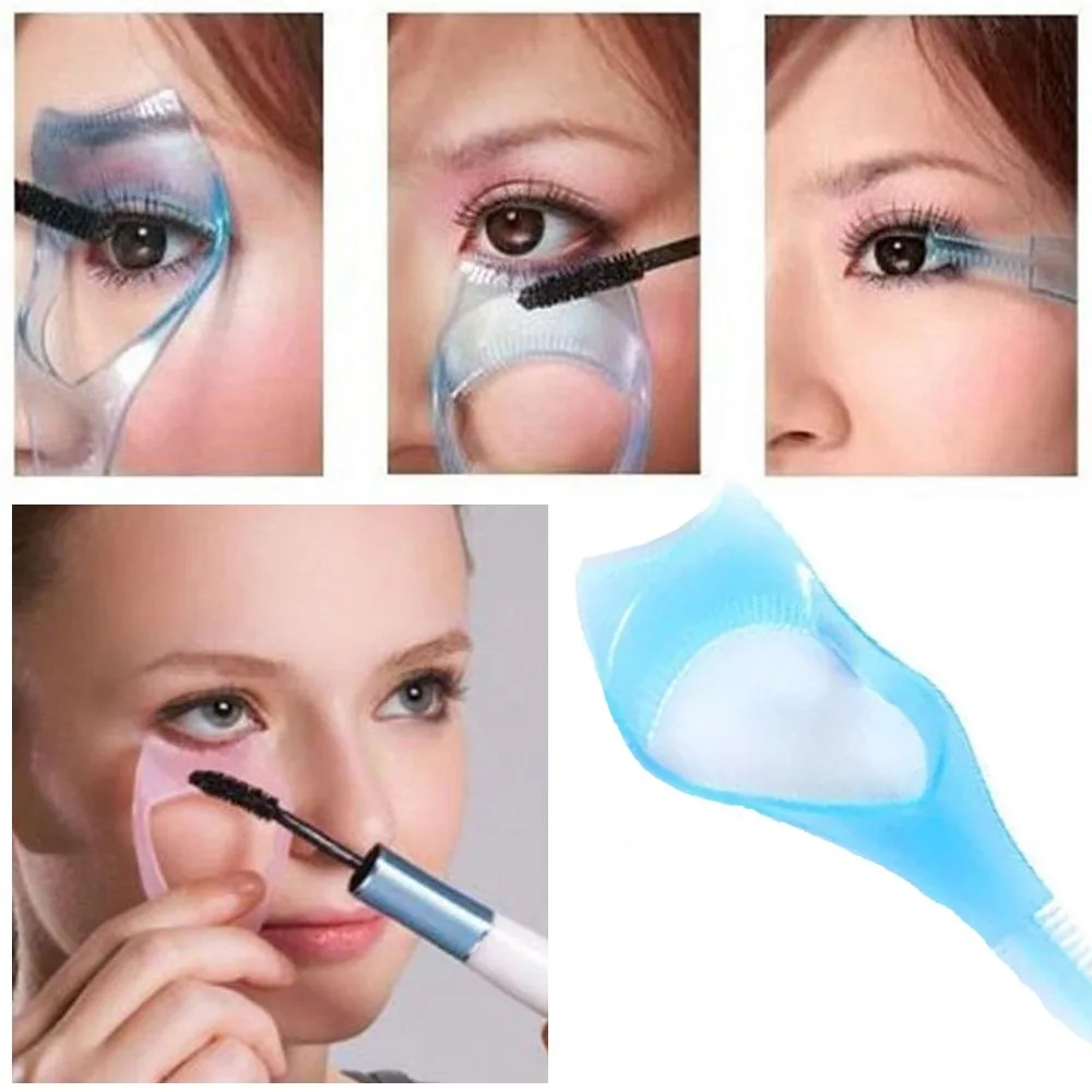 Nuovo assistente per eyeliner Modello di pettine per ciglia 3 in 1 Cristallo Proteggi gli occhi Pennello per trucco Guida cosmetica Mascara Scudo Donna