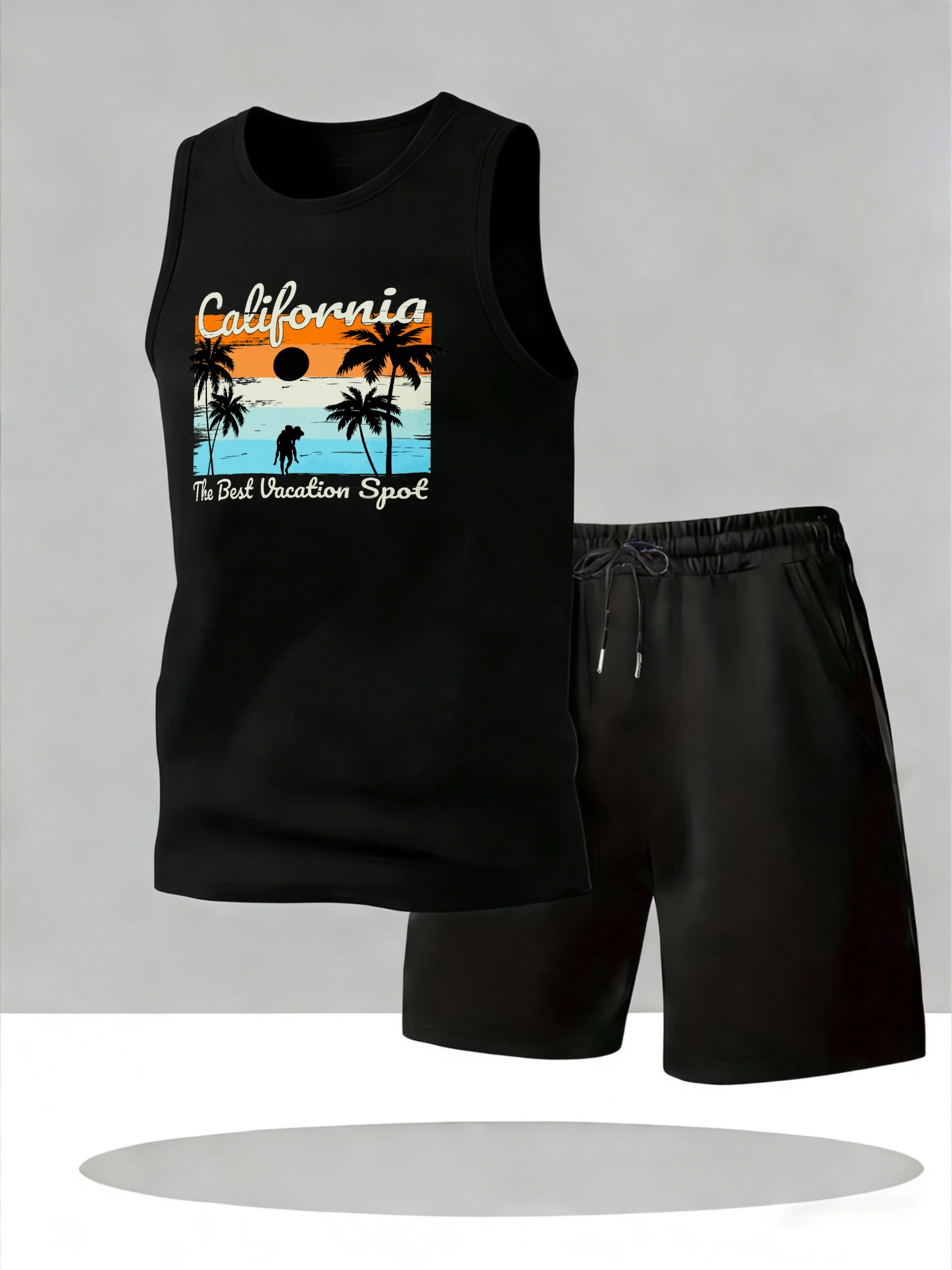 

Men's Tank Top Sets 2026 Summer Quick drying running sets for men tracksuit for man oversize sports crewneck beach Breathable