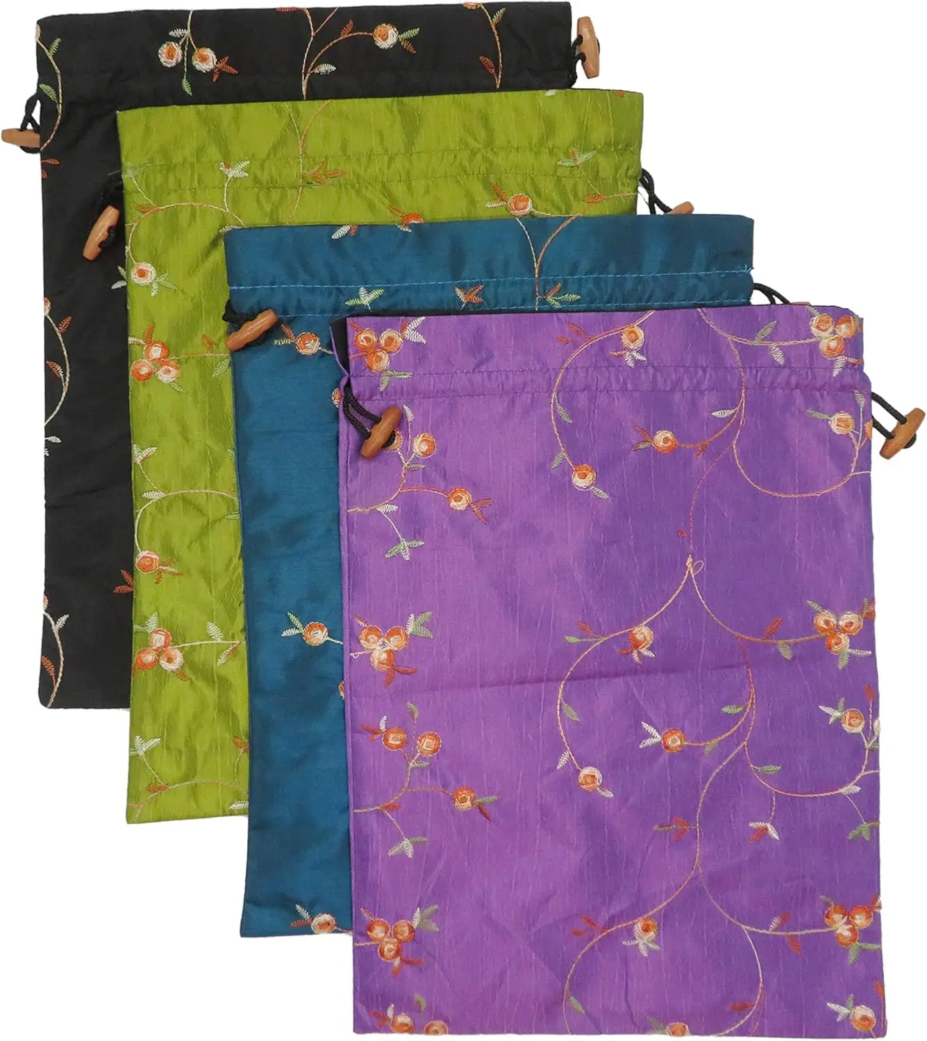 

Набор из 4 вышитых жаккардовых дорожных сумок для хранения обуви, нижнего белья, белья для стирки — моющиеся и многоразовые