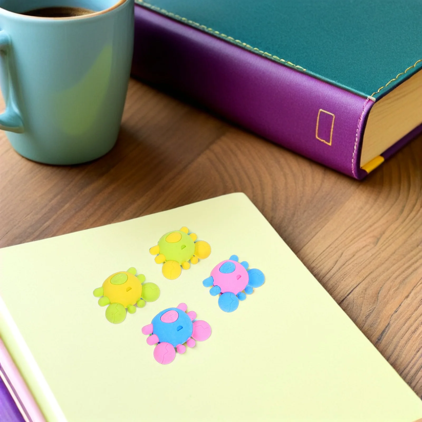 20개 만화 게 모양 지우개 미니 연필 지우개 밝은 색상 학생 선물 창의적인 모양