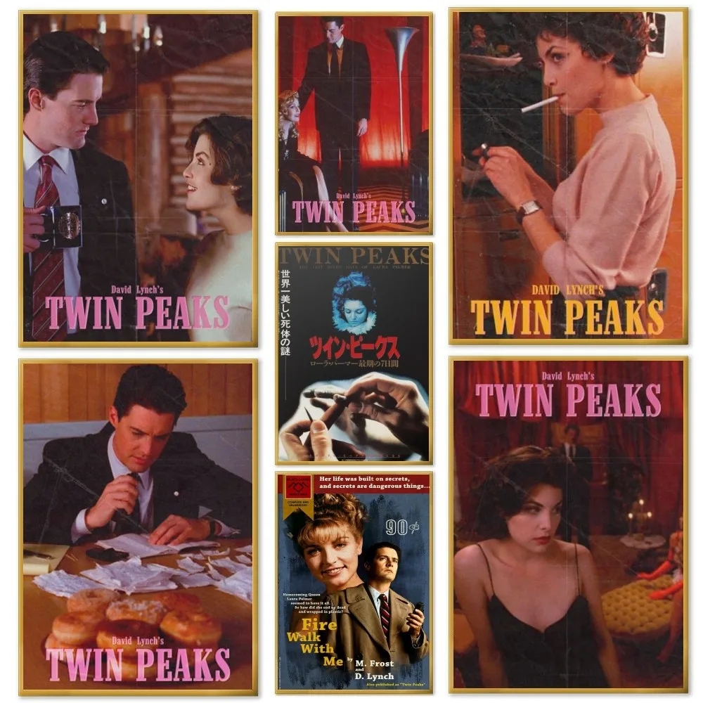 

Твин Пикс, ТВ-сериал, постер, самоклеящаяся художественная водонепроницаемая бумажная наклейка, кофейня, бар, декор для комнаты