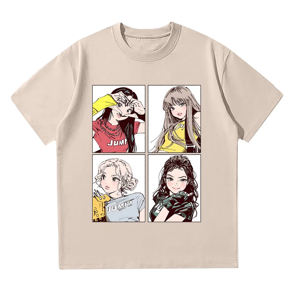 Kpop Girl Fashion Tees Pink Girls Band Clothing Adorable Anime Graphic T Shirts Summer High Quality Cotton Comfortable Y2K Tops image 5