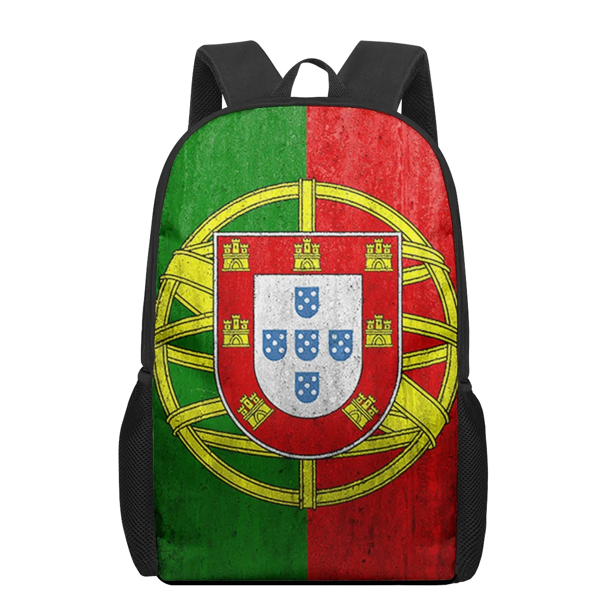 Mochila escolar con estampado de bandera de Portugal para niños y niñas, morral escolar multifuncional con estampado de moda, 2021