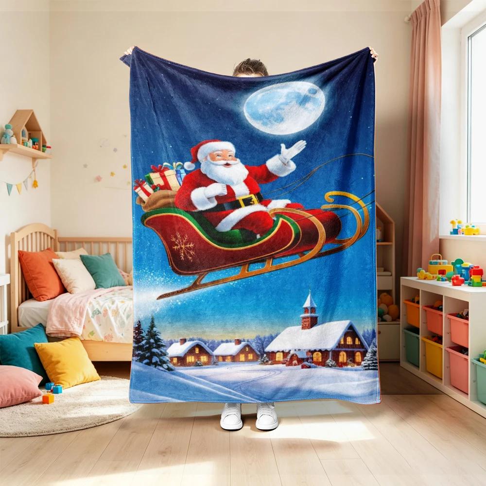 Christmas Throw Blanket, Christmas Decorations Gifts for Women Sherpa Winter Holiday Blanket Soft Christams Throws for Sofa Bed view 6
