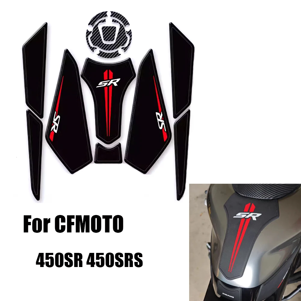 For CFMOTO 450SR 450SRS 2022-24 Motorcycle Side Sticker Fuel Tank Decal Protector Traction Pad Cover Decoration Sets Anti-slip