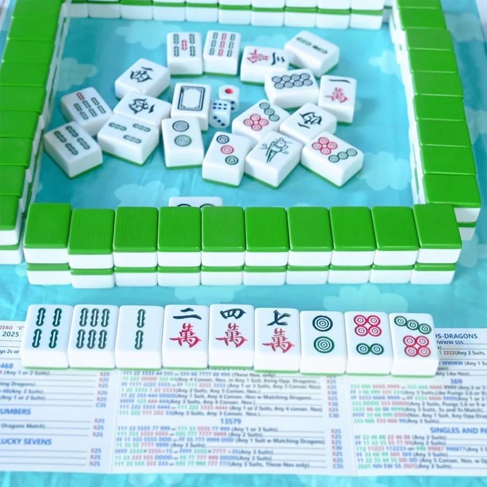 2025 Tarjetas de Mahjong Manos y Reglas Tarjetas de Mahjong Suministros de juego de Mahjong divertidos para principiantes