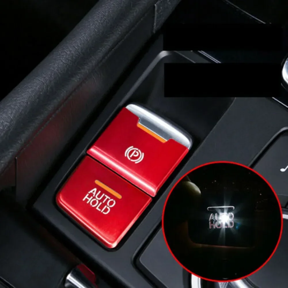 Red Aluminum Alloy EPB Brake Autohold Button Cover Cap Trim Decor for Mazda 3 6 CX5 Upgrade Your Interior Set of 2