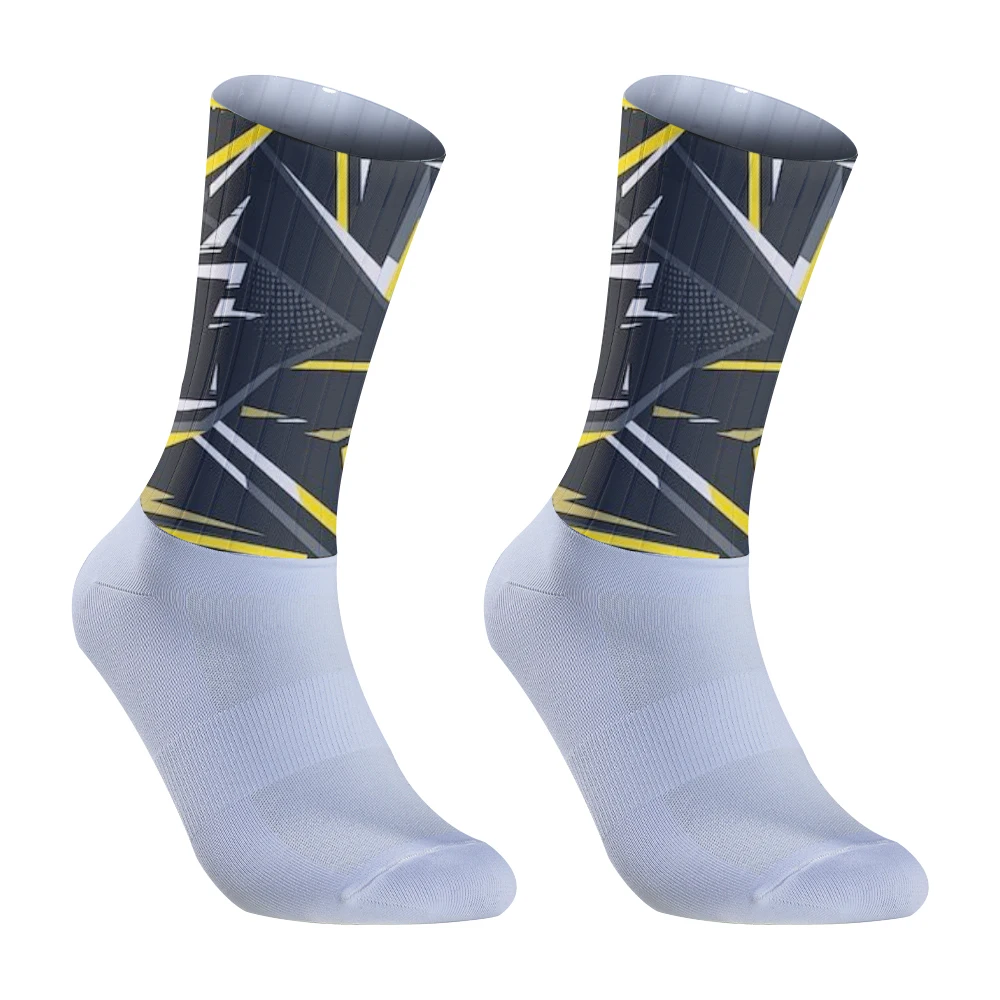 Chaussettes coordonnantes en silicone sans couture pour cyclisme, accessoire de sport pour vélo de route, nouvelle collection été 2024