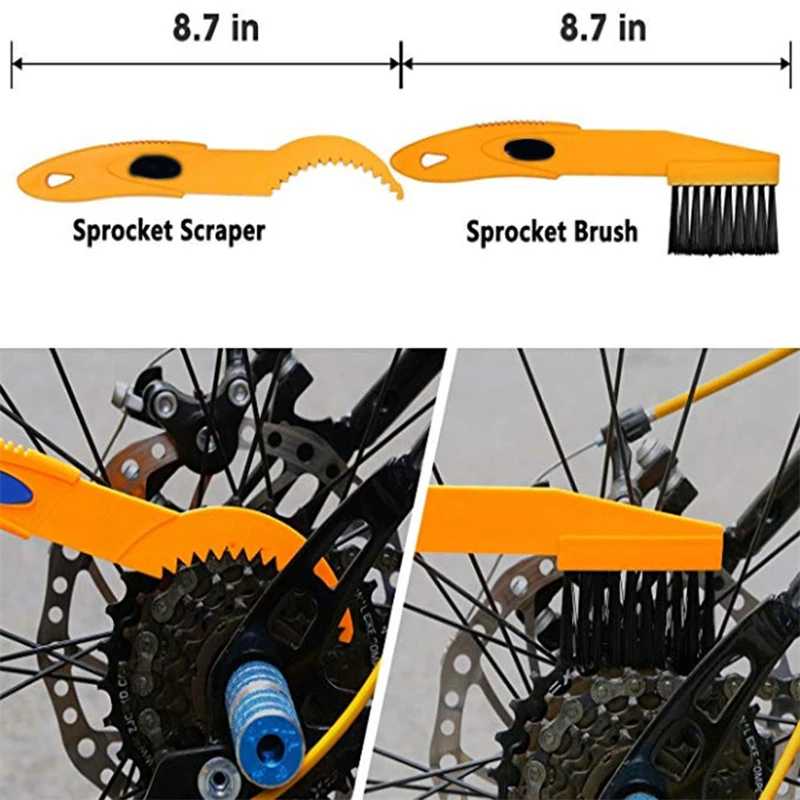 Chain Cleaner Portable Cycling Cleaning Kit Bicycle Scrubber Brushes Set Bike Wash Repair Tool for Mountain Road Motorcycle