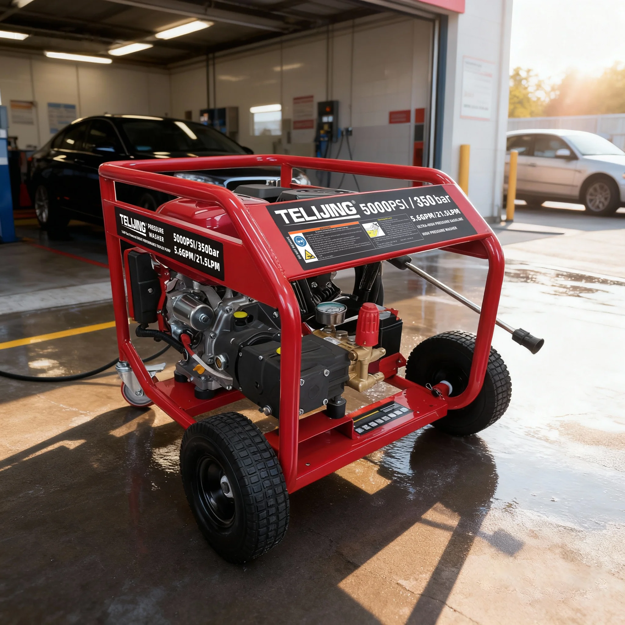 Commercial Pressure Washer 5000PSI/350Bar 16 HP High Pressure Cleaner for Ship Hull Cleaning Machine Car Wash Shop