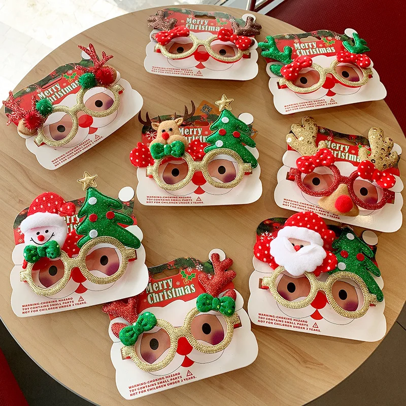 New Creative Christmas Glasses Santa Claus Elk Glasses Frames Christmas Mask Role Play Props Navidad Christmas Party Gifts