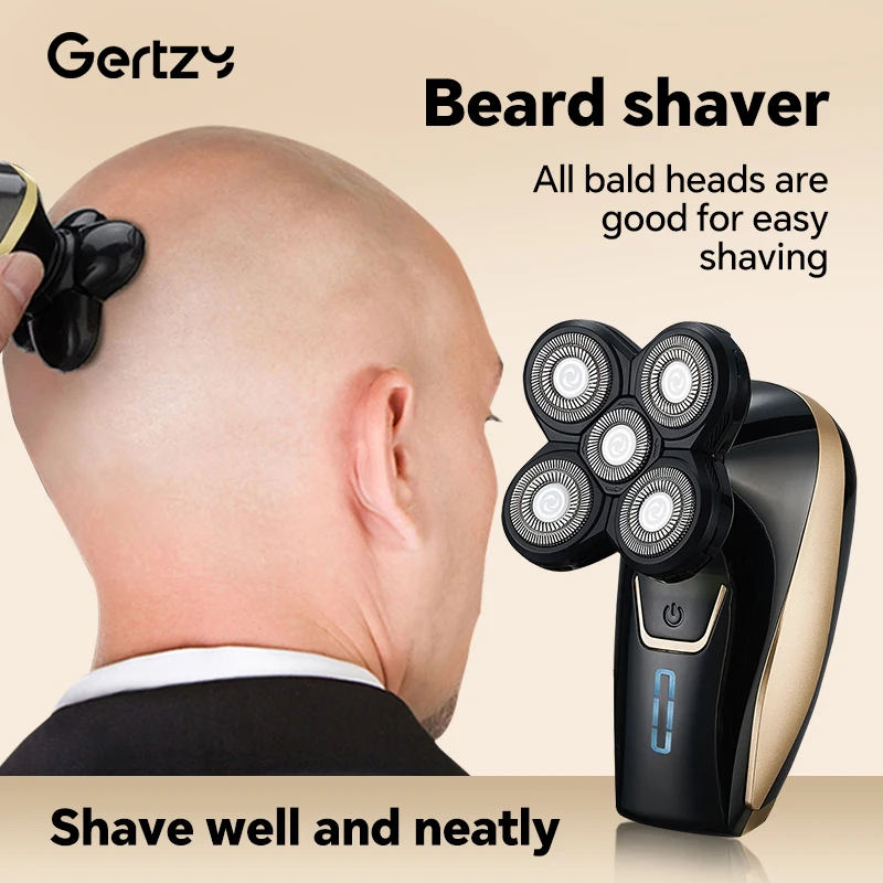 Men's multifunctional five in one bald head and beard trimmer, USB rechargeable, smooth shaving experience image 3