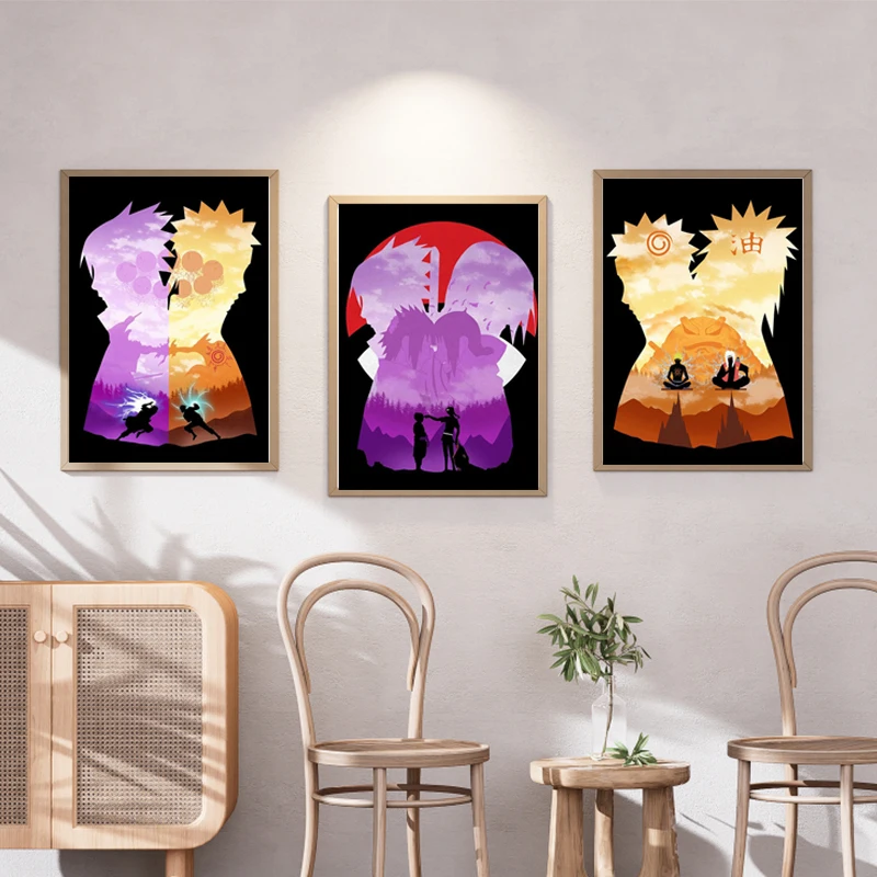 Japanese Anime Naruto Figure Uzumaki Kakashi Art Picture Canvas Painting Poster Wall Bedroom Mural Decoration Gift Cuadros