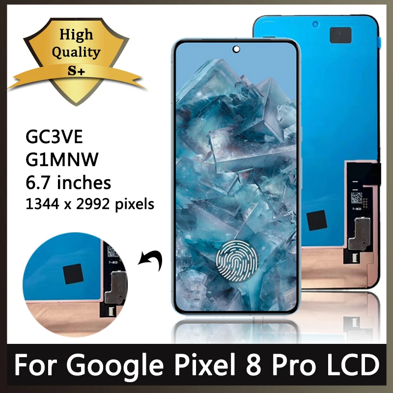 

OLED качественный ЖК-дисплей с рамкой для Google Pixel 8 Pro ЖК-дисплей для Google Pixel 8Pro GC3VE G1MNW сенсорный экран дигитайзер в сборе