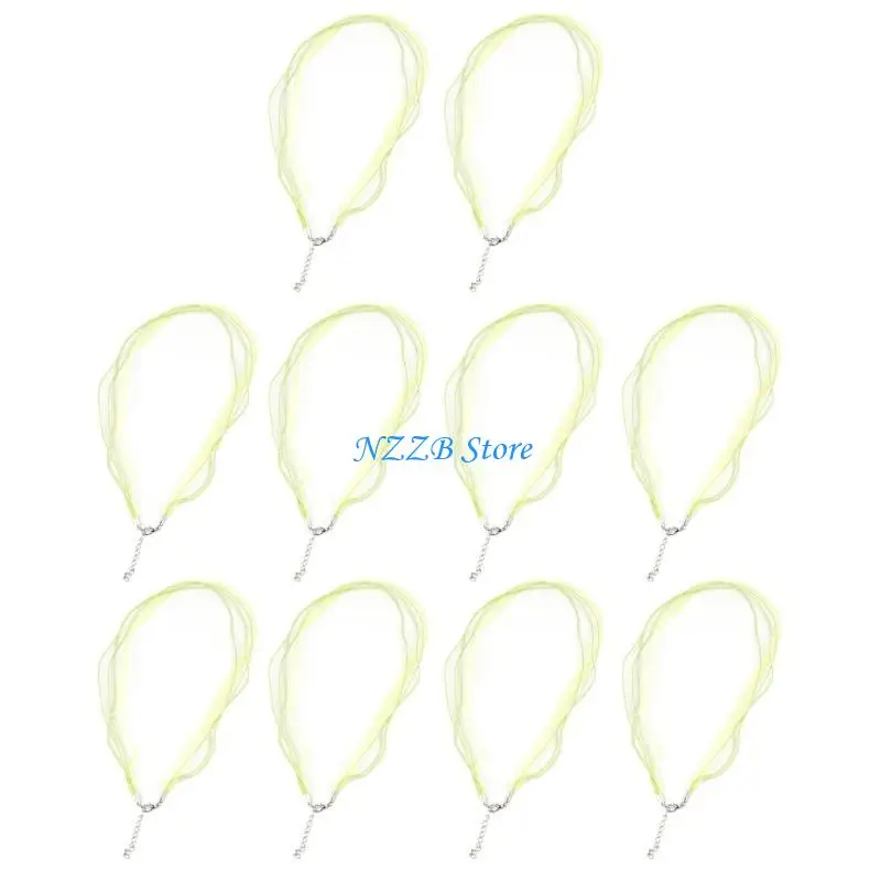 

T21F 10PCS DIY Ribbon Necklace Cords Ribbon Ropes Adjustable Necklace Rope Jewelry Finding for Crafting Unique Accessories