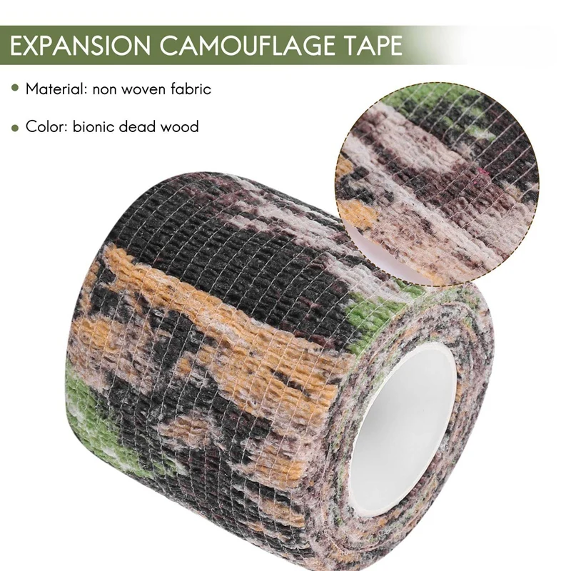 6 Roll Camouflage Tape Cling Scope Wrap Camo Stretch Bandage Self-Adhesive Tape For Camping Hunting Bike Telescope