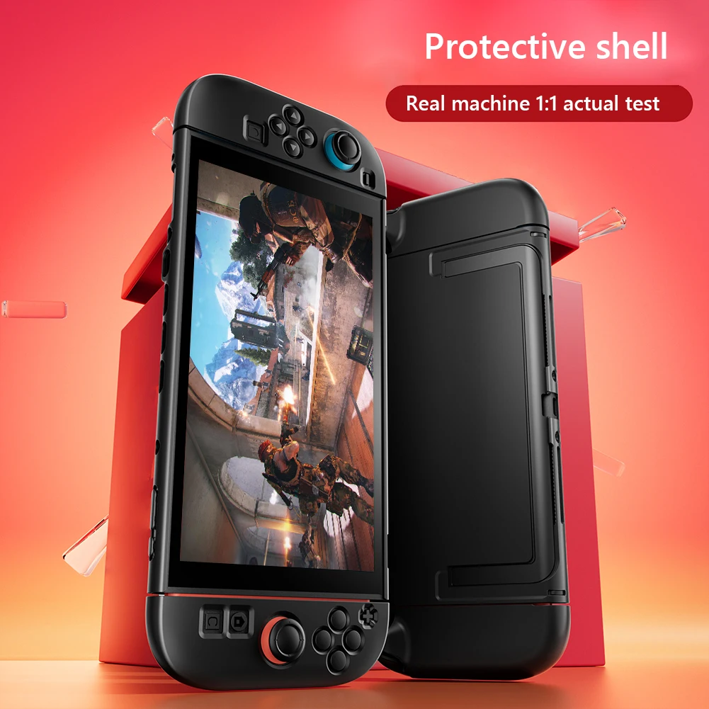 Nintendo Switch 2 用 PC ケース人間工学に基づいたハンドルグリップカバー耐衝撃保護シェルスタンド付き落下防止フルケース Switch2 用