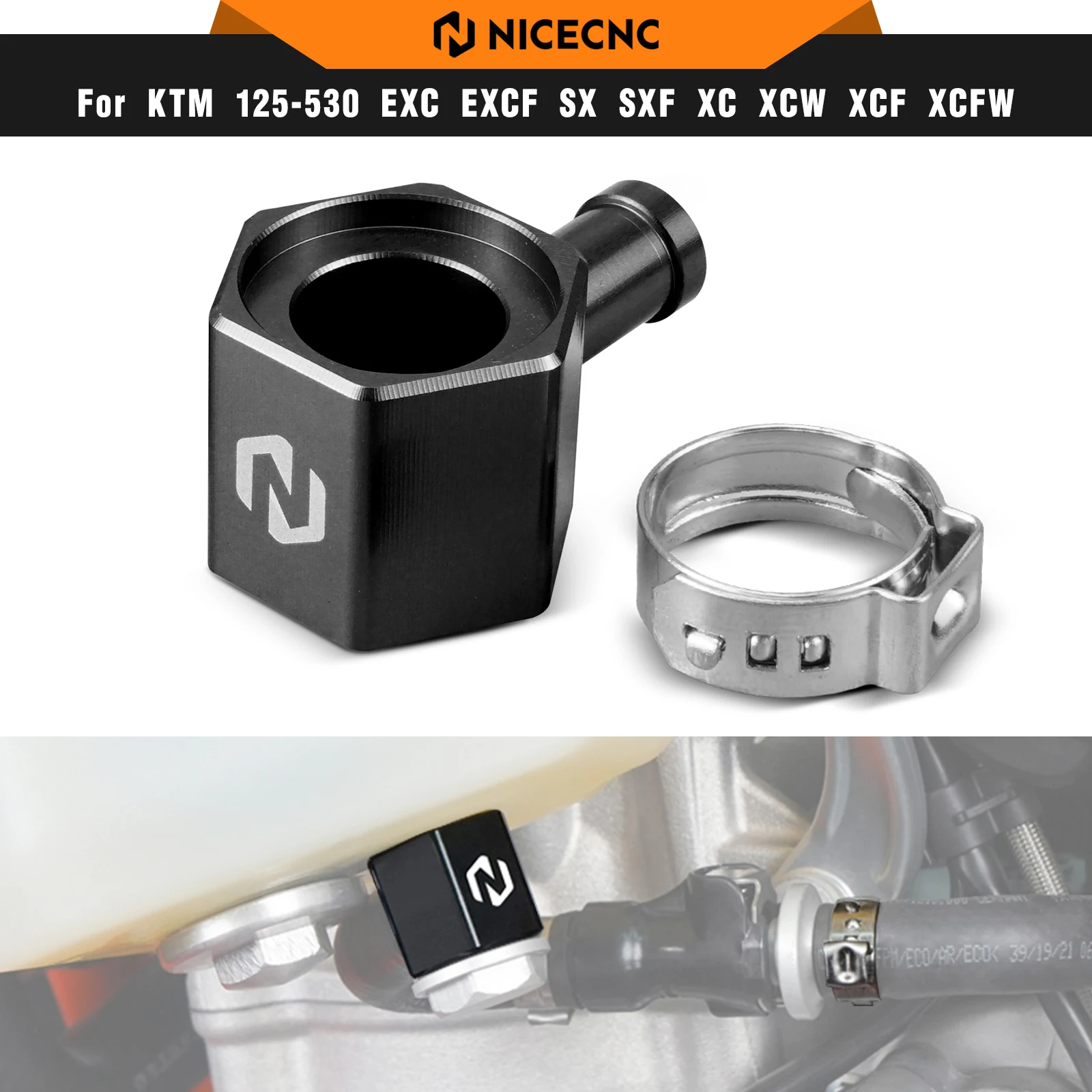 NICECNC For KTM EXC 300 250 XCW 2020-2023 Fuel Line Tank Connector Connection For Husqvarna TE 300i TE 250i TX 300i GasGas EC300