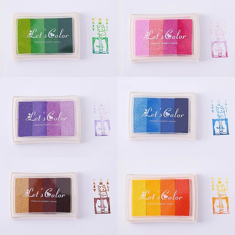 Ink Pad Ink Stamp Pad for DIY Craft Rubber Self Inking Roller Stamps Stationery Album for Scrapbooking Paper Decoration