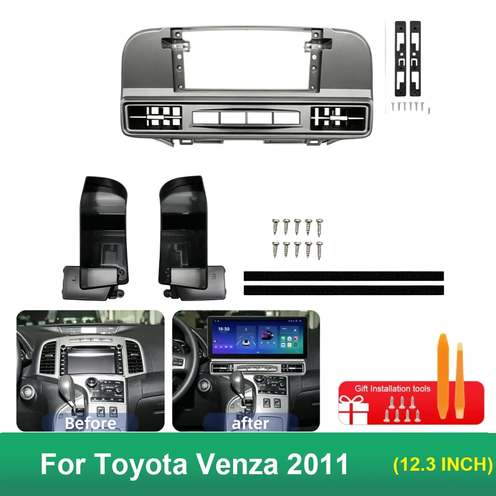 12.3 Inch Radio Fascia Fram Car Android Stereo Dashboard Panel Trim Kit For Toyota Venza 2011