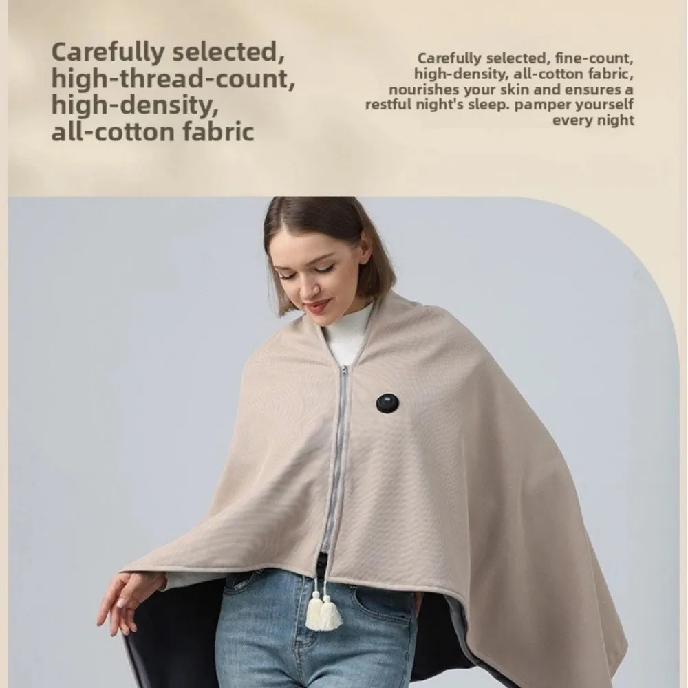 

Портативное зимнее одеяло-шаль, удобное носимое электрическое одеяло, моющееся, с USB-нагревом, теплая шаль для офиса, кемпинга, домашнего использования