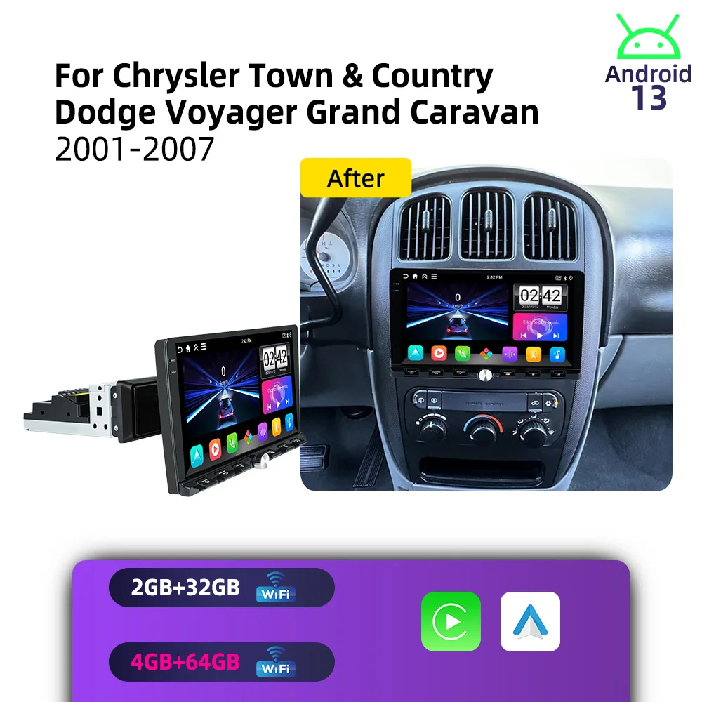 Car Multimedia for Chrysler Town & Country Dodge Voyager Grand Caravan 2001-2007 Android 1Din Car Stereo Radio 9
