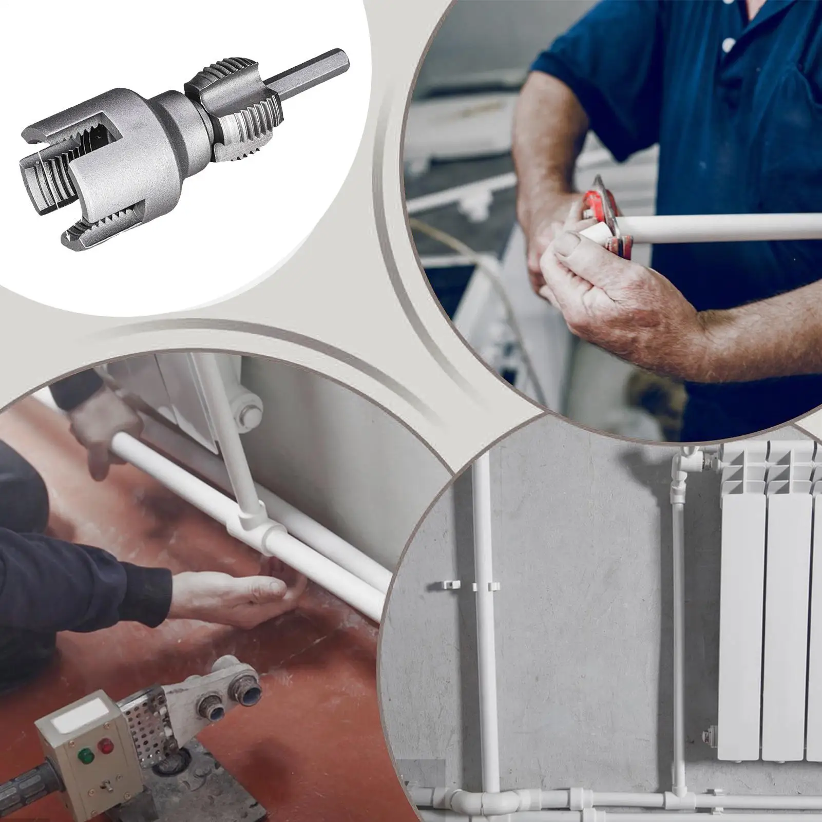 Pipe Threader PVC Threader For Drill Anti-Slip Attachment Cutter Extractor For Hose Repair Drill Freezer