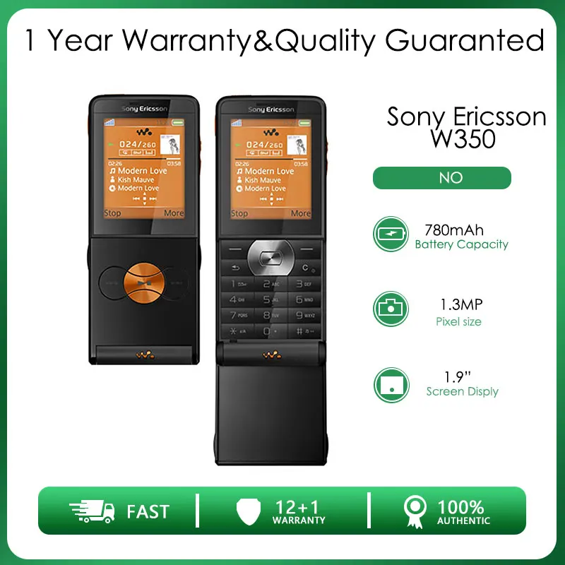 Sony Ericsson W350 Refurbished Original Unlocked W350C W350A W350i 2.0 inches 2MP  High quality  Free shipping refurbished