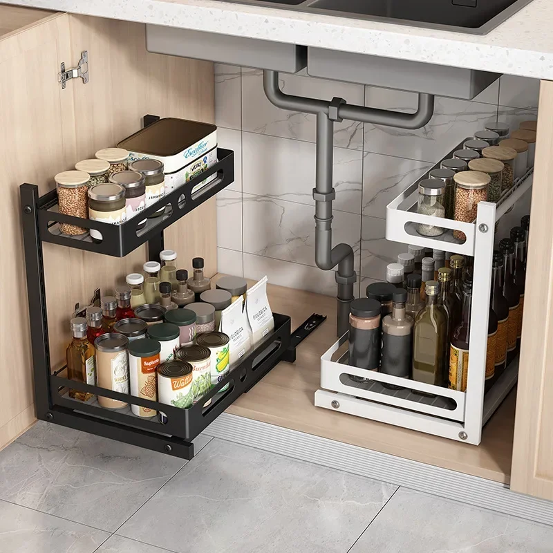 Under Sink Storage Organizer for Kitchen and Bathroom Cabinet Storage Rack Drawer Cutlery Organizer