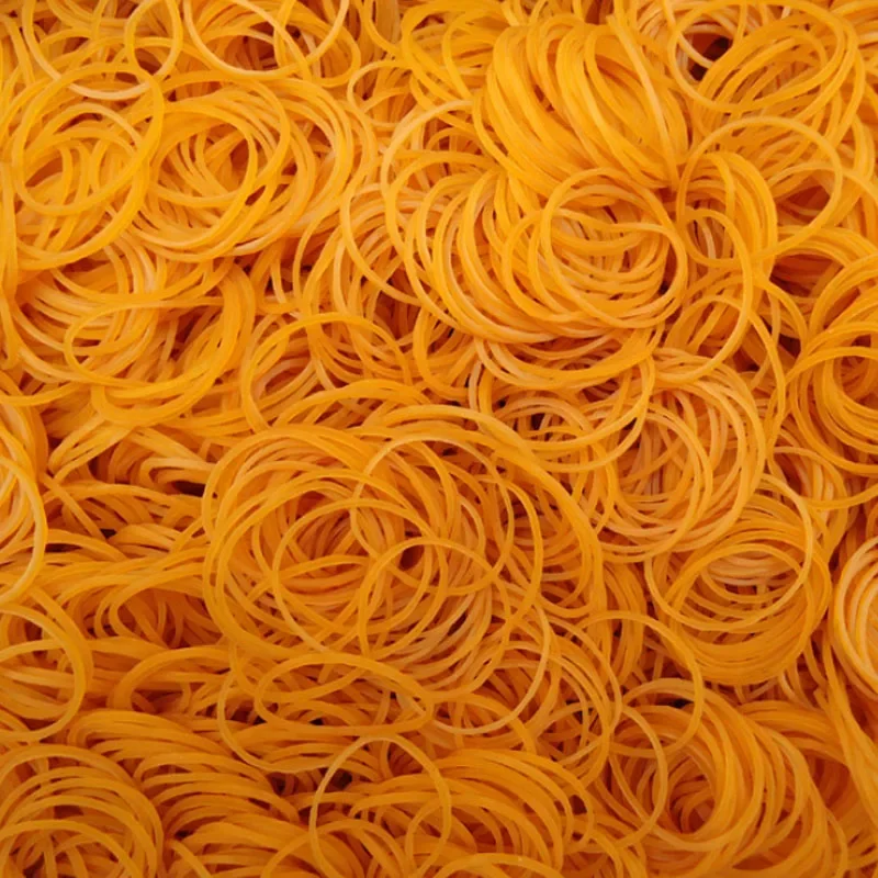 Yellow Elastic Rubber Bands O Rings Diameter 10/15/19/25/40/50mm