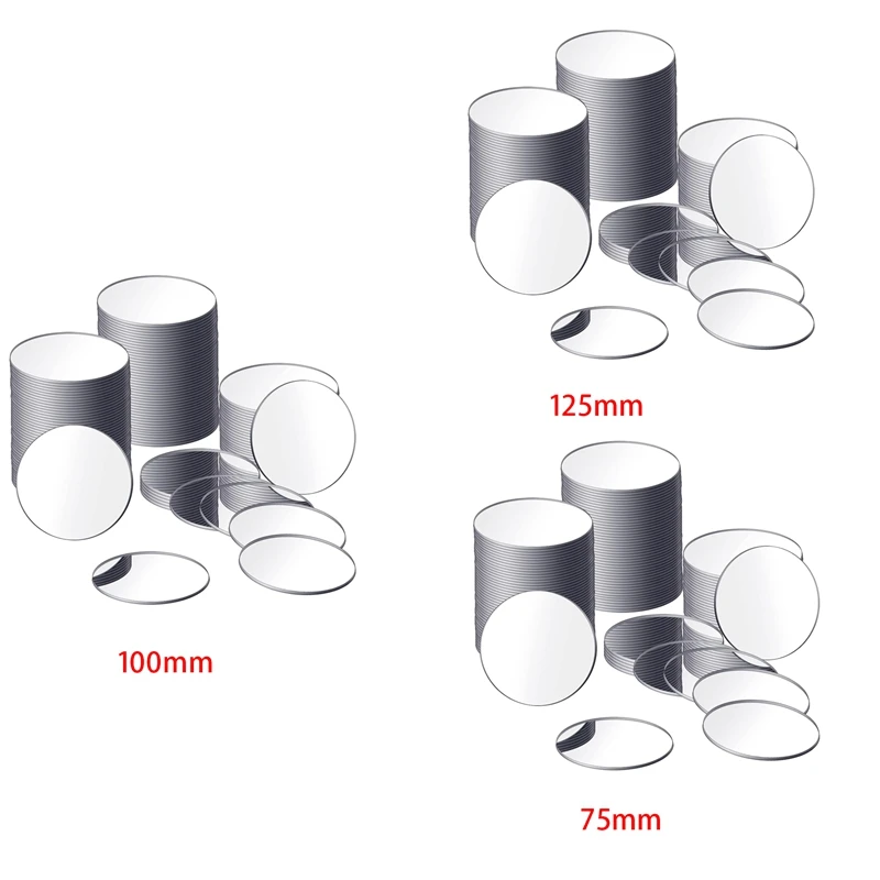 아크릴 미니 사이즈 원형 거울 접착제, 공예용 작은 원형 거울 공예 타일, 25 개