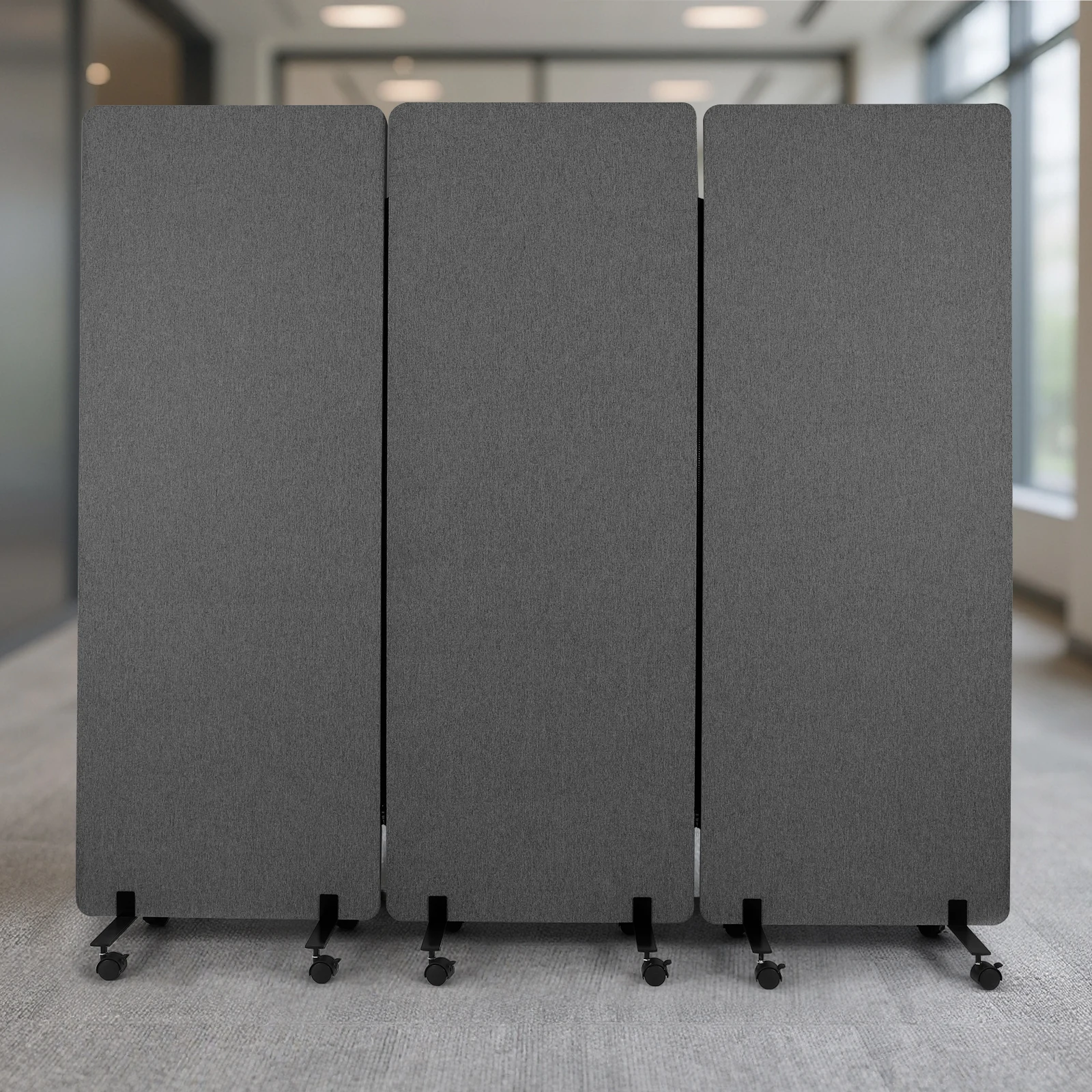 

3 Panel Soundproof Privacy Panels for Dorm Studio Office (pulley Dark Grey)