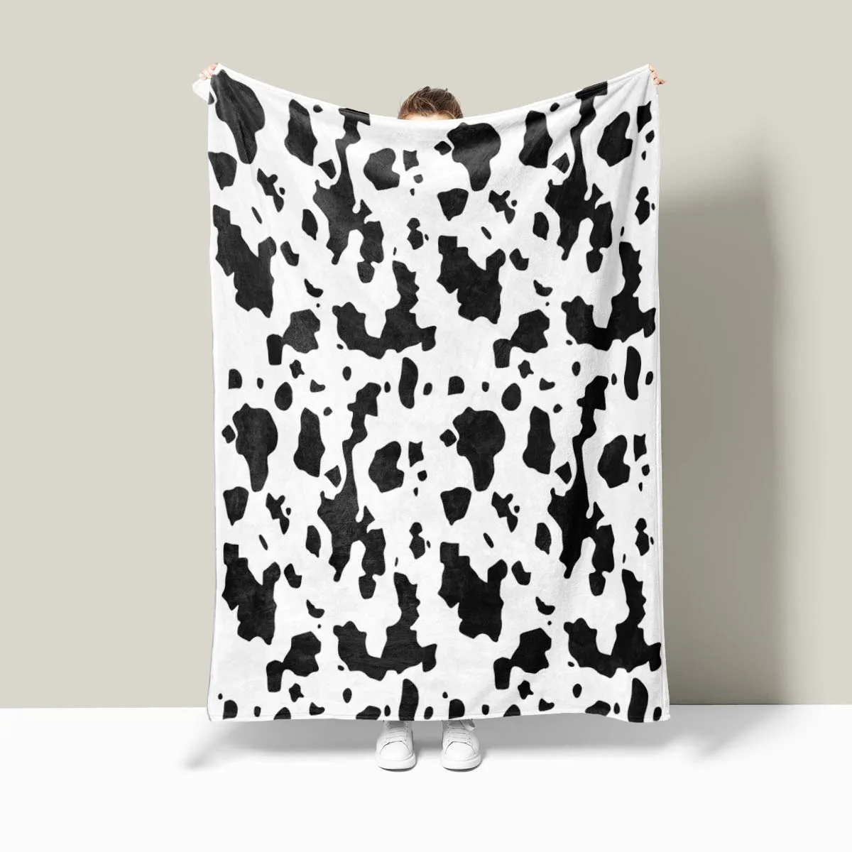 Cow pattern double-sided printing flannel blanket office nap blanket air conditioning blanket living room sofa set blanket