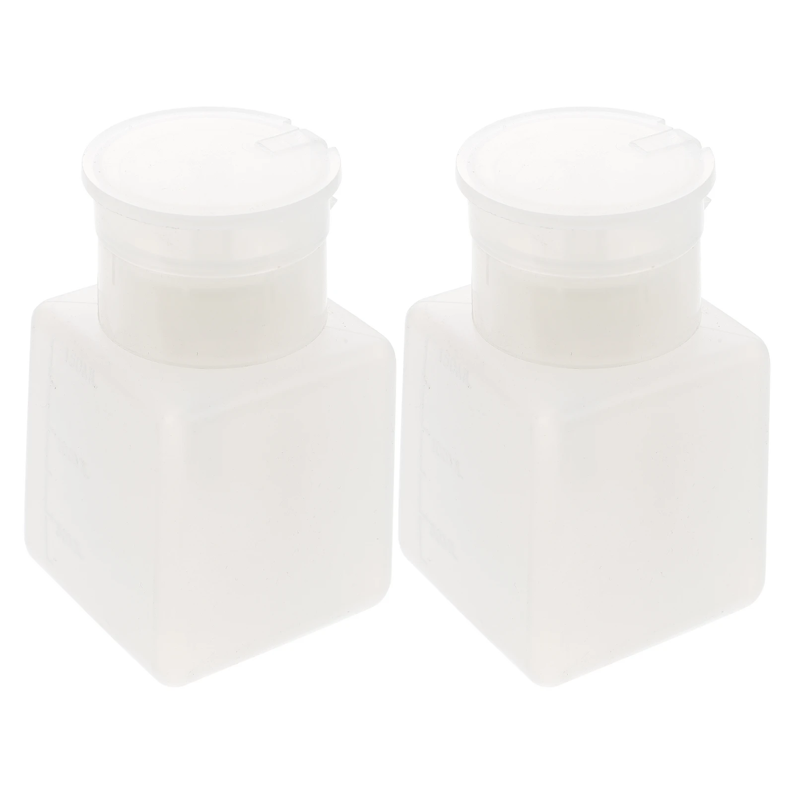 

2pcs Push Alcohol with Cover Refillable Plastic Storage Bottle for Skin Care Cleaner Lab Use Alcohol Dispenser Bottle