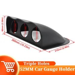 2 inch 52mm Triple Car Meters Holder Black Carbon Fiber Color Gauge Pod Mount Holder Volt Boost Pressure Gauge Pod
