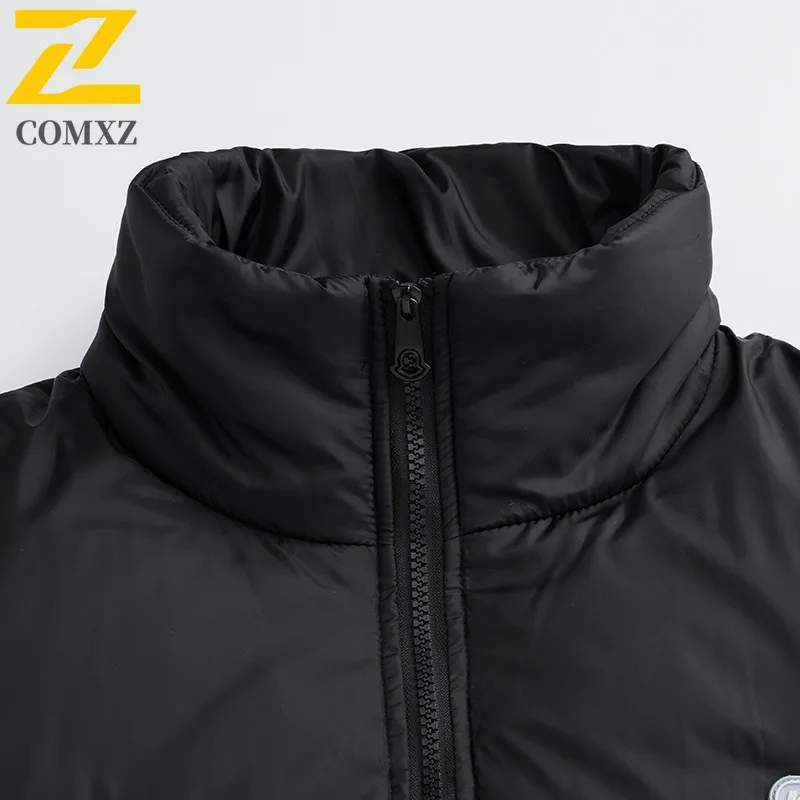 COMXZ الدافئة خفيفة الوزن وسادة مبطنة سميكة الوقوف طوق ثلجي القطن وسادة مبطنة السفر وصفت سترة منفوخة ملابس للرجال