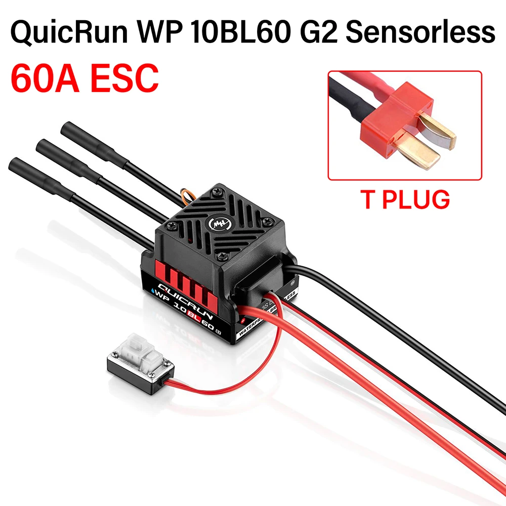 HobbyWing QuicRun WP 10BL60 RC ESC Brushless 60A Sensorless For 1/10 RC Car Buggy Truck Monster Truggy Rock Crawler Toy ESC