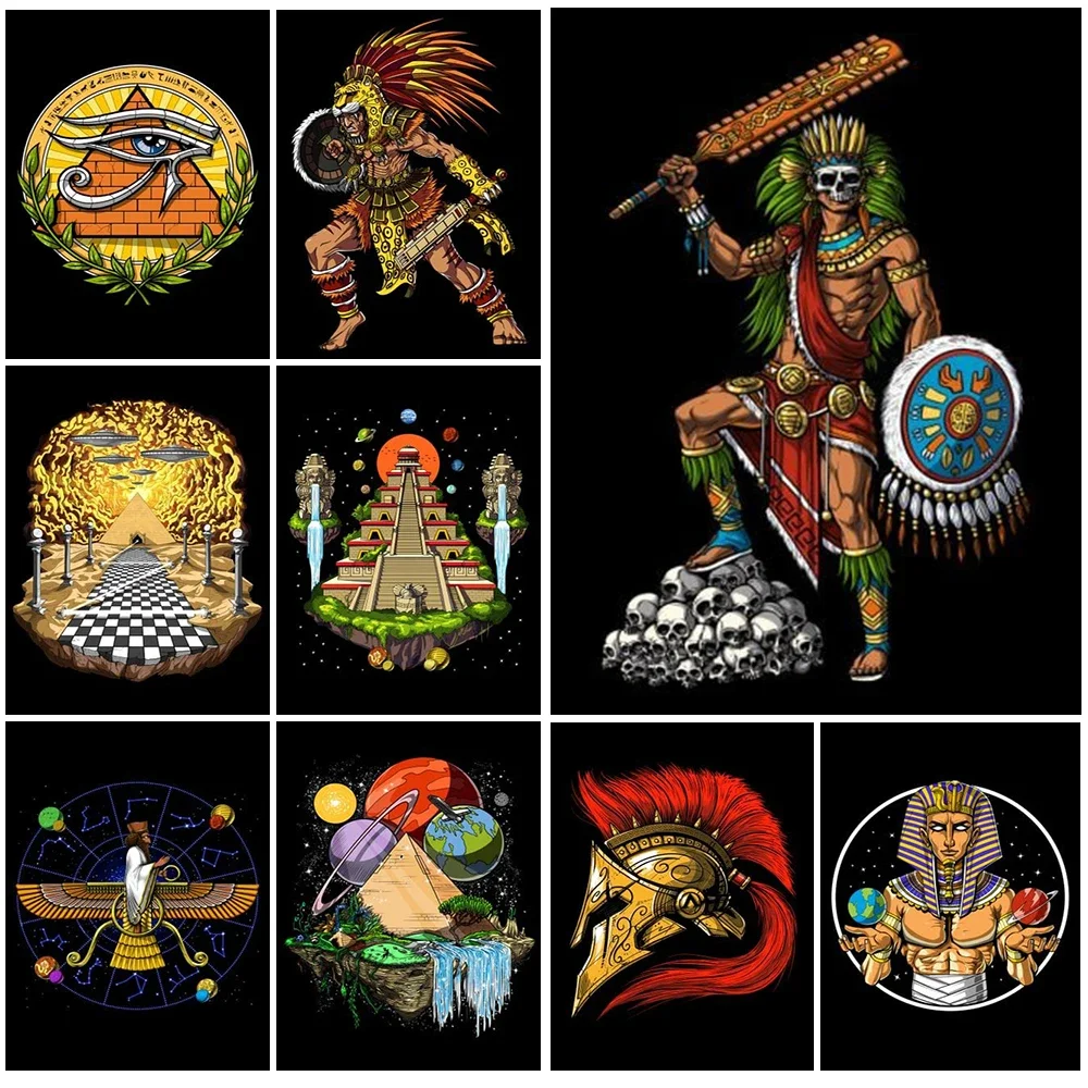 

Ancient People Civilization Egyptian Pyramids Nordic Poster Wall Art Canvas Painting Wall Pictures For Living Room Unframed