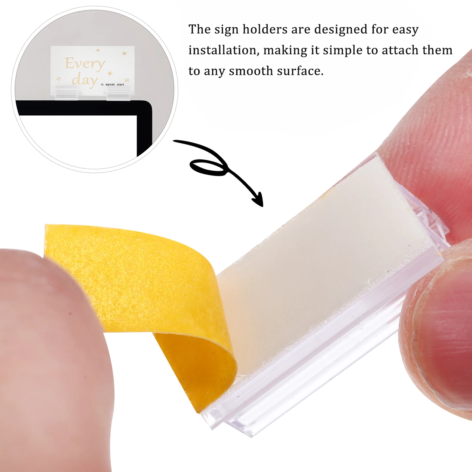 

50Pcs Acrylic Sign Holders Table Sign Stands Retail Display Clips Name Tag Holders Price Tag Clips for Supermarkets