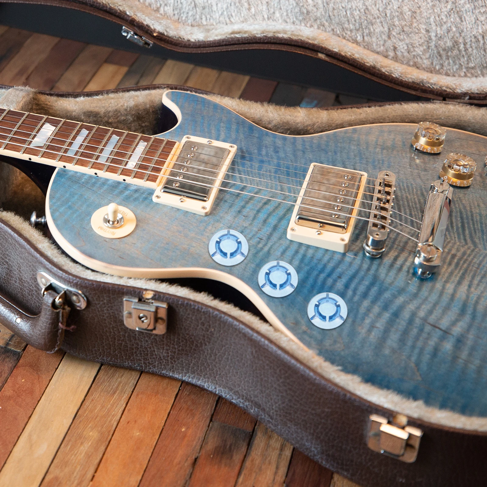 

5pcs Effect Pedal Foot Caps Universal Mushroom Head Design Blue Guitar Footswitch Toppers Pedal Board Accessories