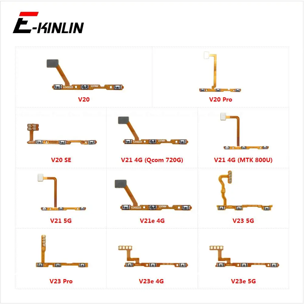 Power ON OFF Mute Switch Control Key Volume Button Flex Cable For Vivo V23e V23 V21e V21 4G 5G V20 SE Pro Repair Parts