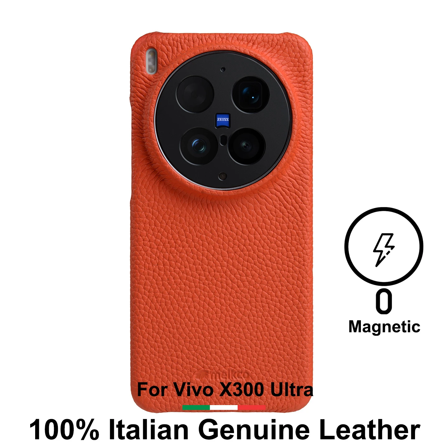 

Melkco 100% Genuine Leather Magnetic Case for Vivo X300 Ultra Pro X300s with MagSafe Cowhide Case Microfiber Inside Hard Cover