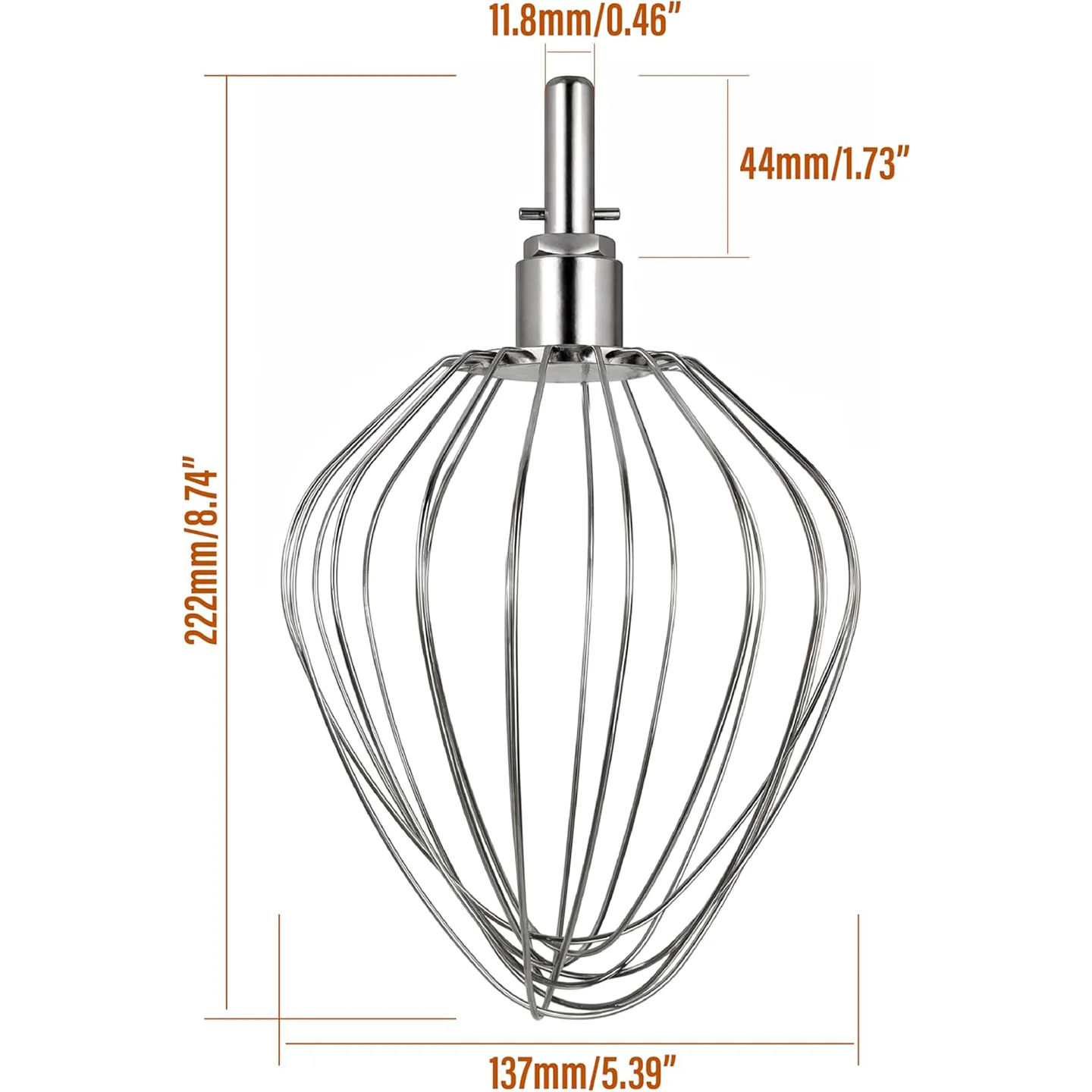 Stainless Steel Whisk, Accessory Compatible for Kenwood Food Processors, Whisk All Chef XL Food Processors KMM020/ KVL61/KVL6300